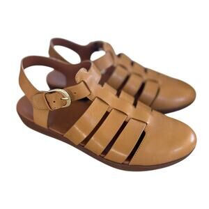 FitFlop Brown Leather Fisherman Ankle Strap Comfort Sandal